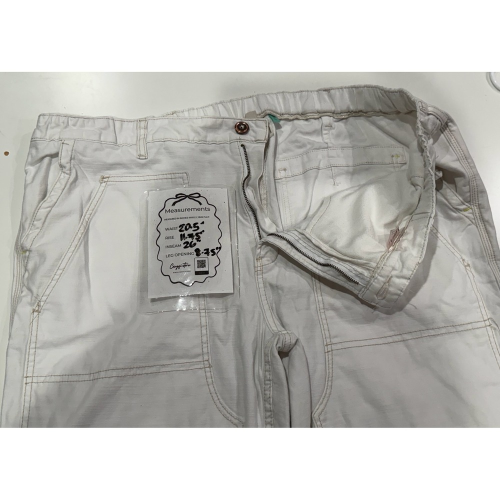 Pilcro Anthropologie The Roamer White Utility Carpenter Pants 18W High Rise - Picture 8 of 8